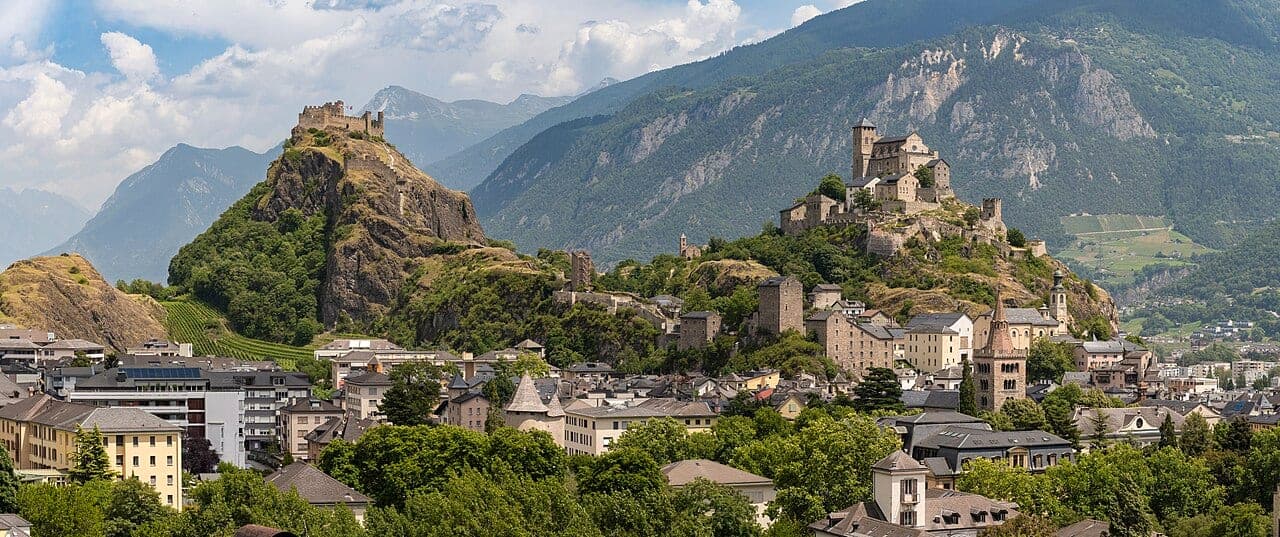 Vue de Sion, canton de Valais