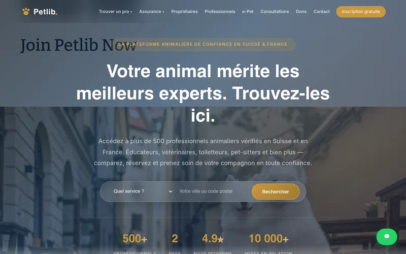 Aperçu du site Petlib